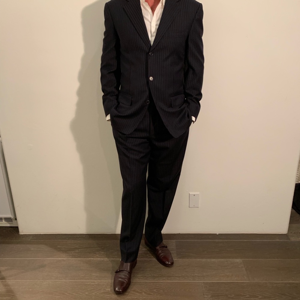 Piatelli dark blue pin stripe suit